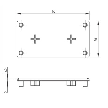 Zárókupak - 60x30 - Fekete - V2