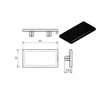 Zárókupak - 60x30 - Fekete