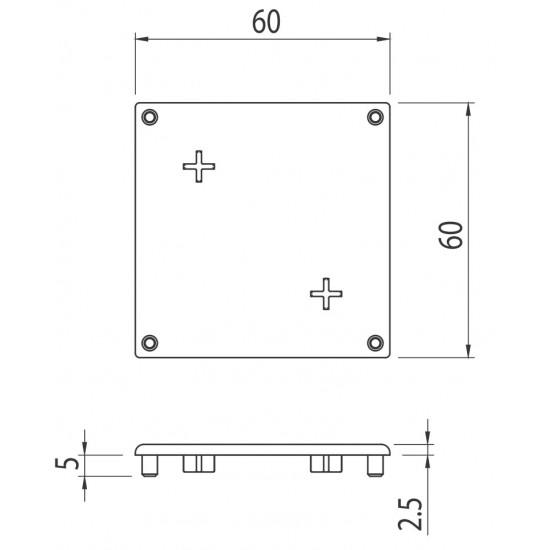 Zárókupak - 60x60 - Fekete