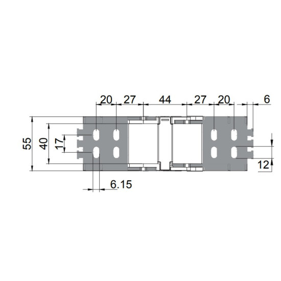 Energialánc végelem pár - 24x40 - műanyag