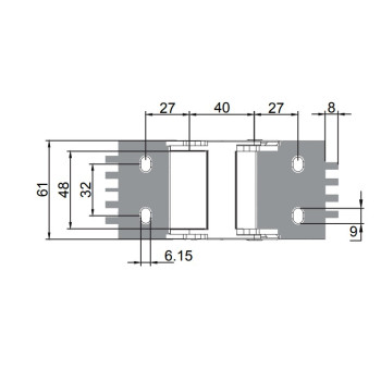 Energialánc végelem pár - 24x48 - műanyag