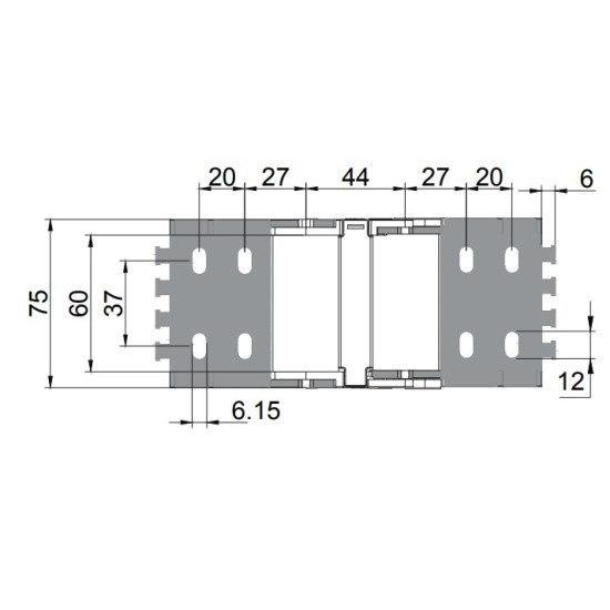 Energialánc végelem pár - 24x60 - műanyag