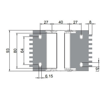 Energialánc végelem pár - 24x80 - műanyag