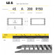 Fém Energialánc - 45x100 - R150 - nyitott Fém Energialánc - 45x100 - R150 - nyitott