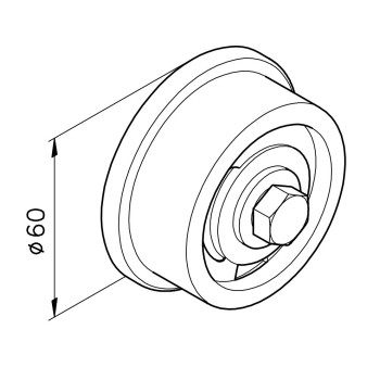 Görgő D=60mm - ACÉL agy