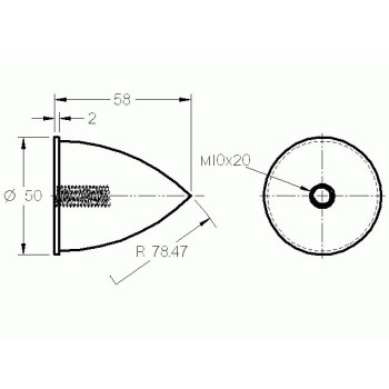 Gumi ütközőbak - M10 - D50 - 58