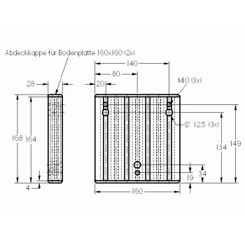 Talpelem - 160x160x28 - Alu - Zárókupak