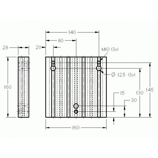 Talpelem - 160x160x28 - Alu