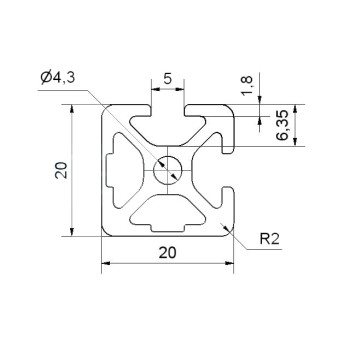 i5-20x20-2N90 - Aluprofil