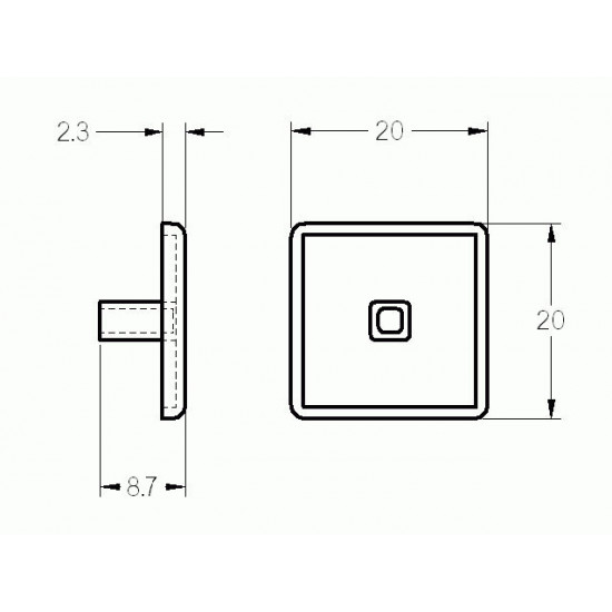 Zárókupak - 20x20 - Fekete