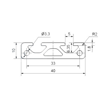 Aluprofil - 40x10 - Fekete