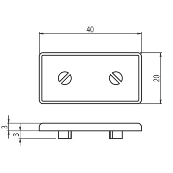 Zárókupak - 40x20 - Fekete -V2