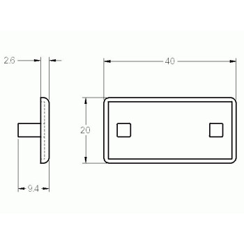 Zárókupak - 40x20 - Fekete