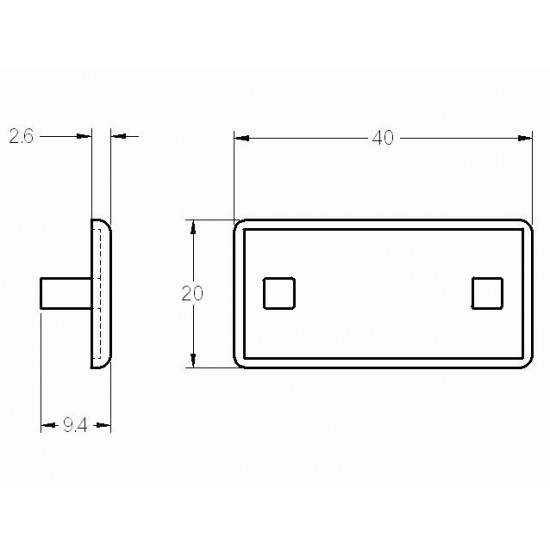 Zárókupak - 40x20 - Fekete - ESD