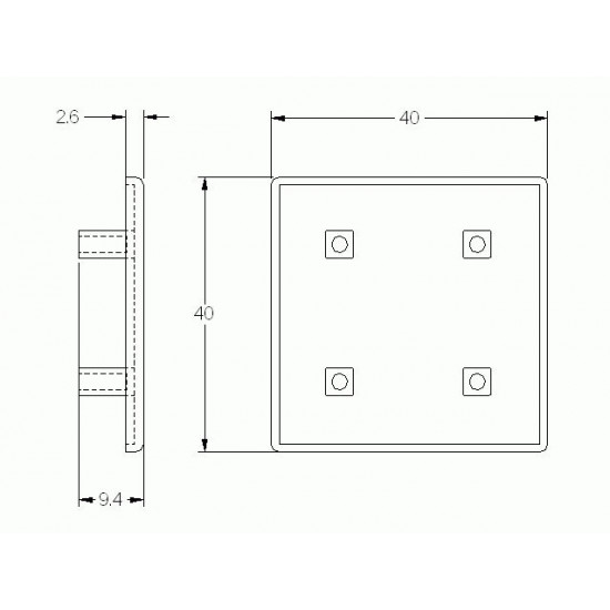 Zárókupak - 40x40 - Fekete