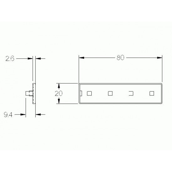 Zárókupak - 80x20 - Fekete