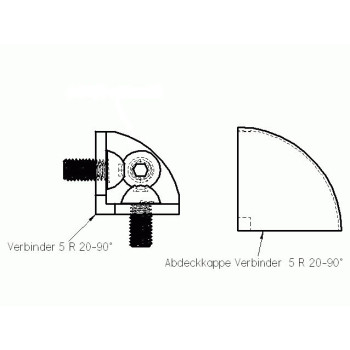 Sarokösszekötő  - 3D - 20x20 - 90 - Készlet