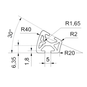 Aluprofil - r20x40 - 30