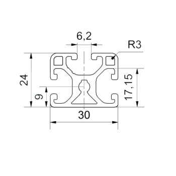 Aluprofil - 30x24 Könnyű