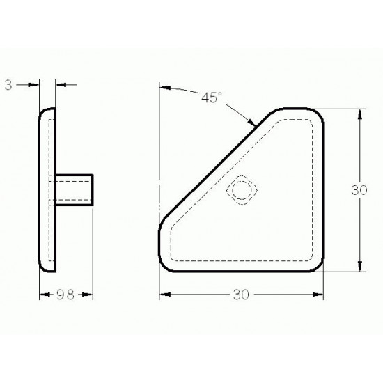 Zárókupak - 30x30 - 45 - Fekete