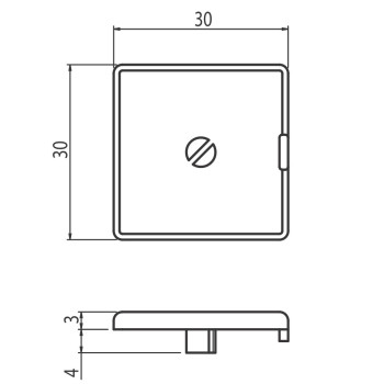 Zárókupak - 30x30 - Fekete - V2