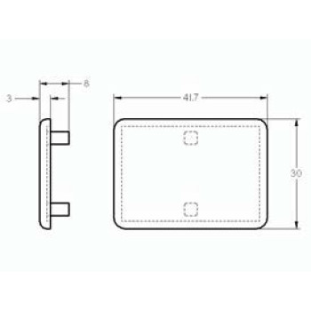 Zárókupak sarokelemekhez - 30x30 - Fekete