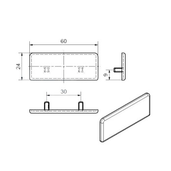 Zárókupak - 60x24 - Fekete