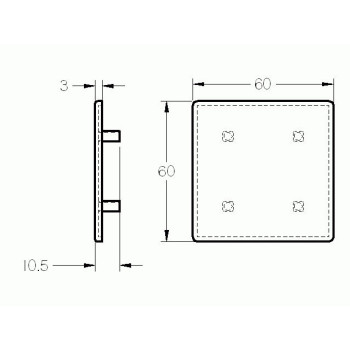 Zárókupak - 60x60 - Fekete