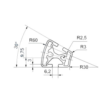 Aluprofil - R30x60 - 30