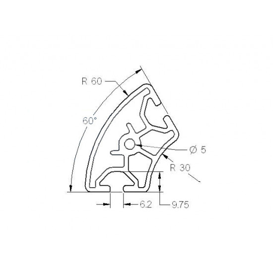 Aluprofil - R30x60 - 60