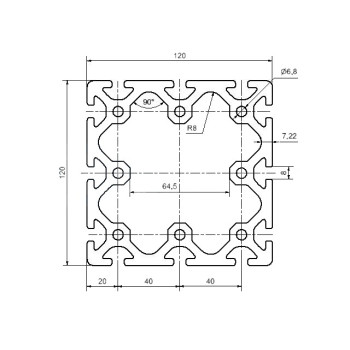 Aluprofil - 120x120 Nehéz