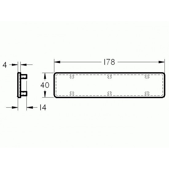 Zárókupak sarokelemekhez - 160x80 - Fekete