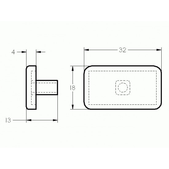 Zárókupak - 32x18 - Fekete