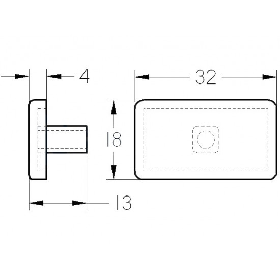 Zárókupak - 32x18 - Szürke