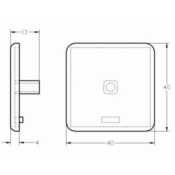 Zárókupak - 40x40 - ESD - Fekete