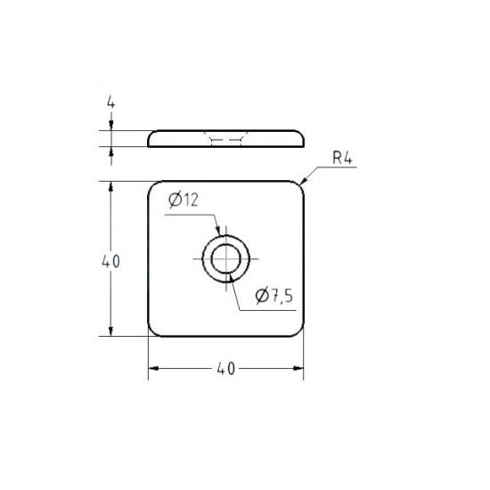 Zárókupak - 40x40 - Zn - Fekete