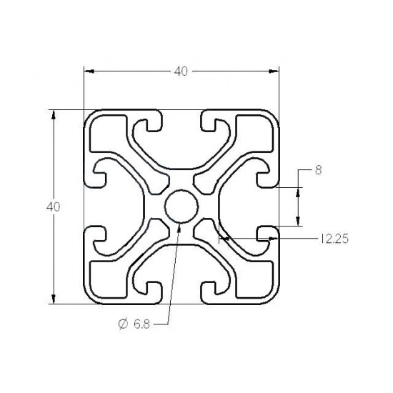 Aluprofil - 40x40 ECO