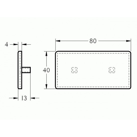 Zárókupak - 80x40 - Fekete