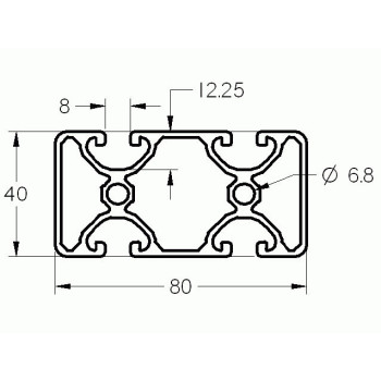 Aluprofil - 80x40 ECO - Két oldalon zárt - 180 (40)