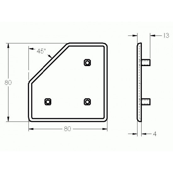 Zárókupak - 80x80 - 45 - Fekete