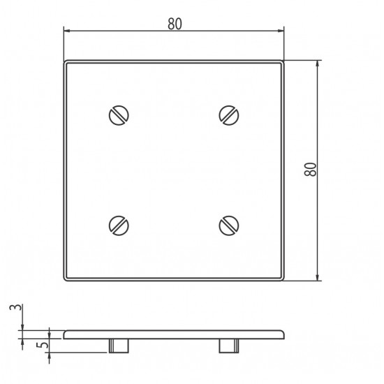 Zárókupak - 80x80 - Fekete - V2