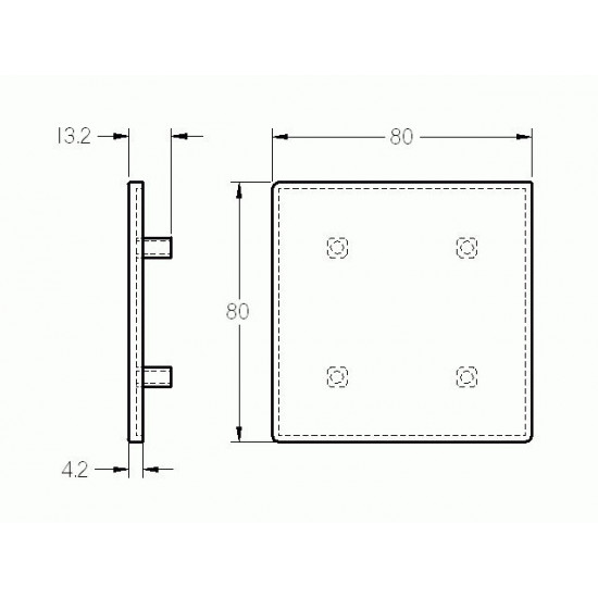 Zárókupak - 80x80 - Fekete