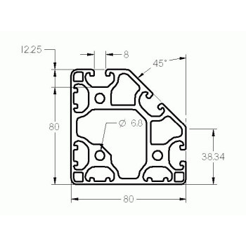 Aluprofil - 80x80 Könnyű - 45