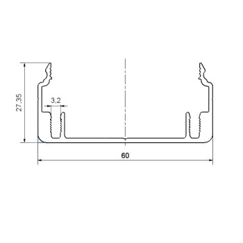 Aluprofil - 60x30 Kábelcsatorna profil