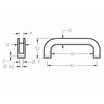 Fogantyú - Pa - b=80 - Fekete