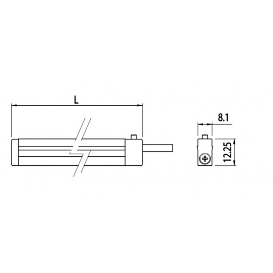 Led lámpa L=250mm - Zöld