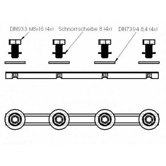 Csatlakozó - 4xM8 - L=180mm - Készlet