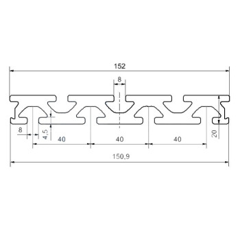 Aluprofil -152x20