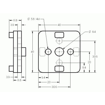 Csatlakozó - 40x40