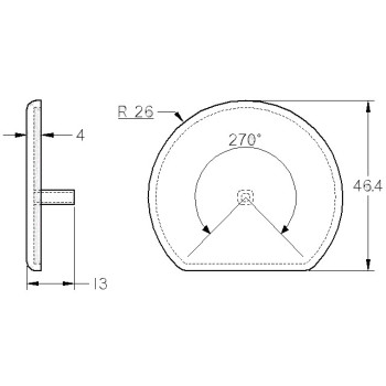 Zárókupak - R26-270° - Fekete